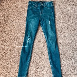 Blue Hollister semi ripped jeans